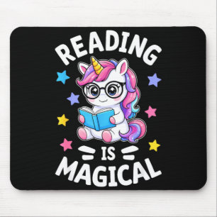 Tapis De Souris La lecture est une bibliothécaire licorne mignonne
