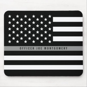 Tapis De Souris La ligne grise mince drapeau américain ajoutent l