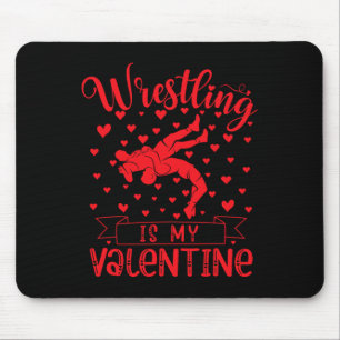 Tapis De Souris La lutte est ma Saint Valentin Rouge amour Coeur V