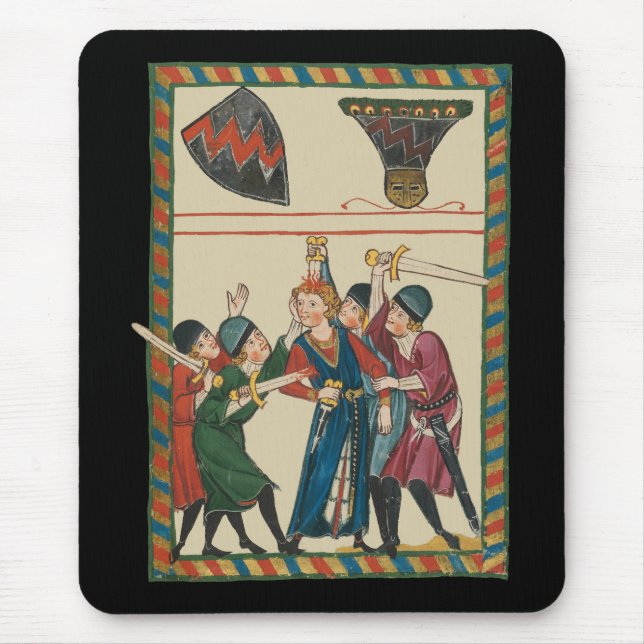 Tapis De Souris La Mort De Reinmar von Brennenberg Art Médiéval (Devant)
