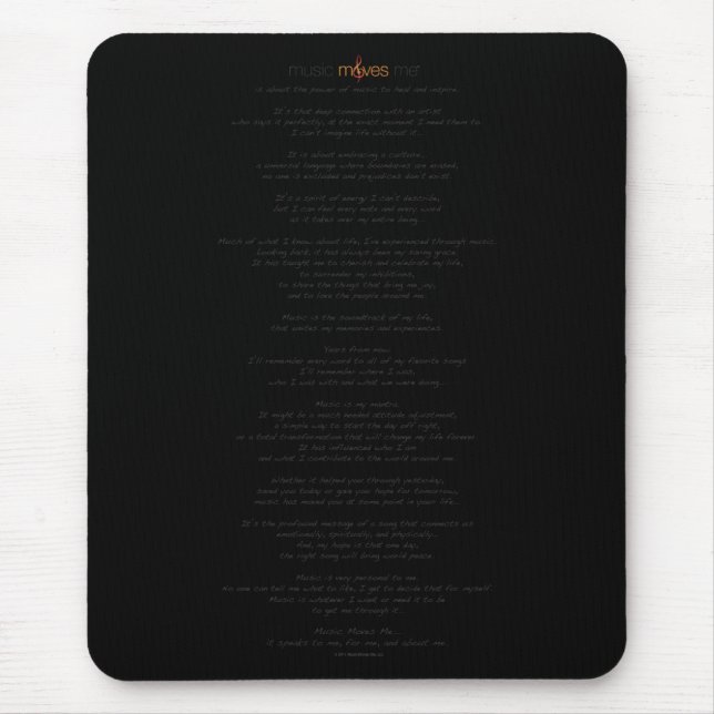 Tapis De Souris La musique déplace le manifeste Mousepad de Me™ (Devant)