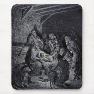 Tapis De Souris La Nativité par Gustave Doré Encre victorienne de