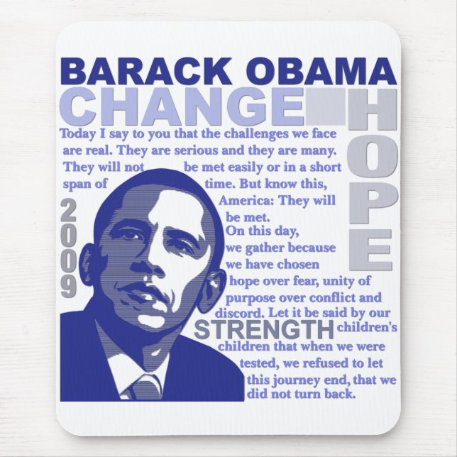 Tapis De Souris La parole d'Obama (Devant)
