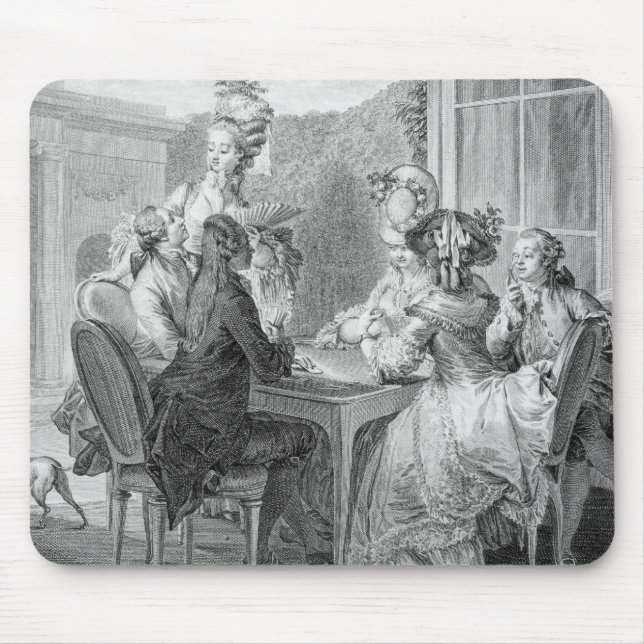 Tapis De Souris La partie de whist, 1783, gravé par Jean Dambrun (Devant)