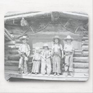 Tapis De Souris La photo de ranch de type des enfants dans le