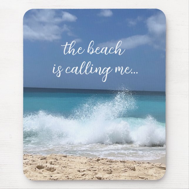 Tapis De Souris La plage m'appelle le paradis tropical (Devant)