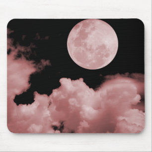 TAPIS DE SOURIS LA PLEINE LUNE OPACIFIE LE ROUGE