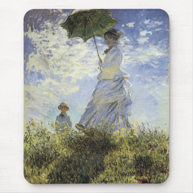 Tapis De Souris La promenade, Madame avec un parasol (Devant)