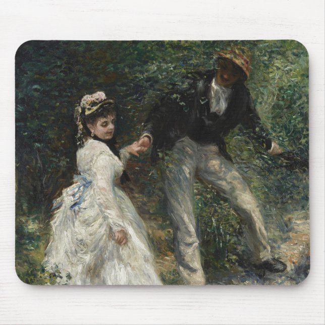 Tapis De Souris La Promenade Renoir Couple Walking Peinture Art (Devant)