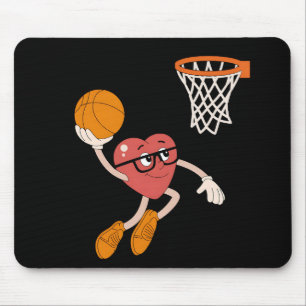 Tapis De Souris La Saint-Valentin Cœur Plongeant Basketball Mignon