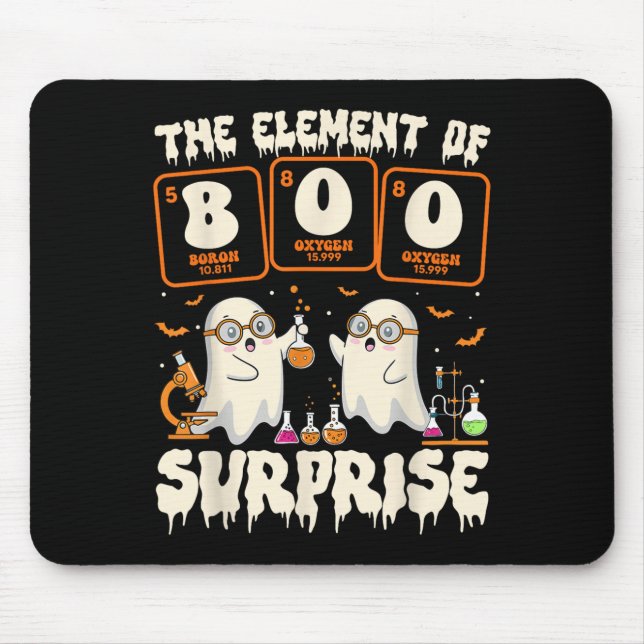 Tapis De Souris La science d'Halloween Fantôme Professeur L'élémen (Devant)