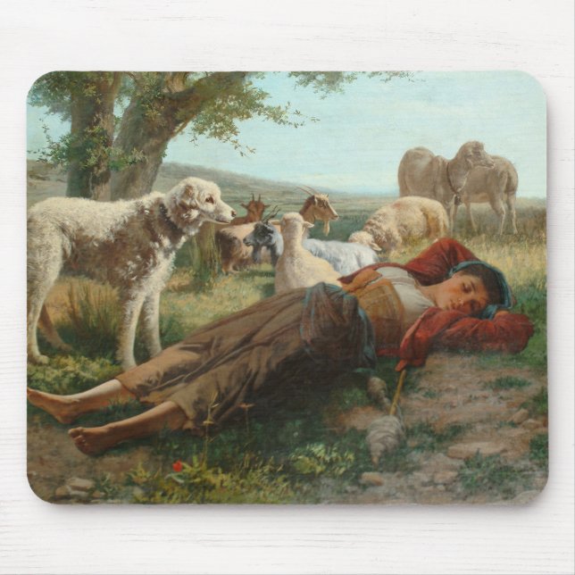 Tapis De Souris La Siesta de la Goatherder Girl (par Carlo Ademoll (Devant)