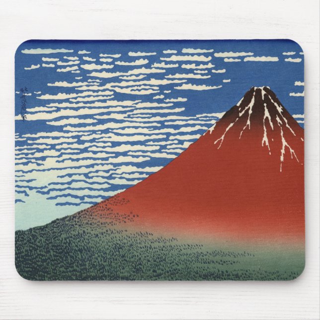 Tapis De Souris La souris fuji rouge de Hokusai (Devant)