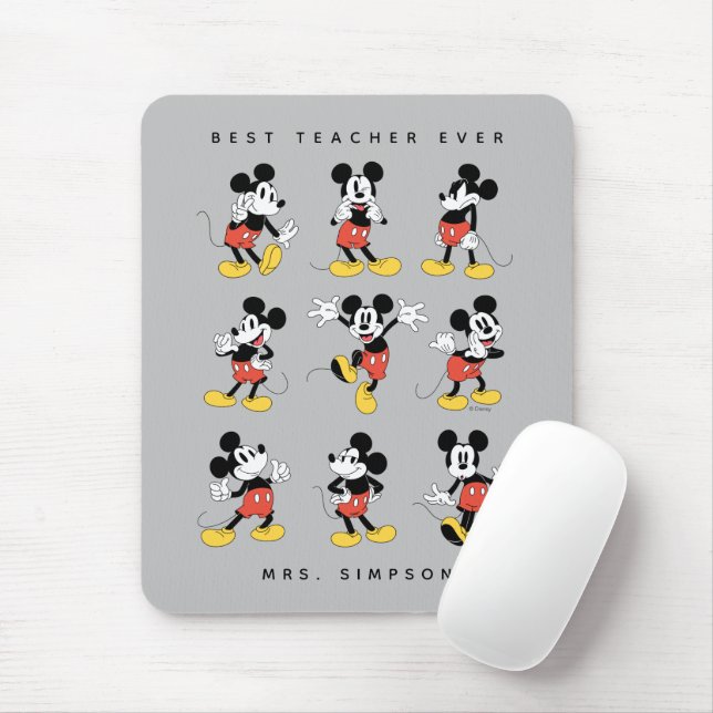 Tapis De Souris La souris Mickey de Disney | Meilleur enseignant j (Avec souris)