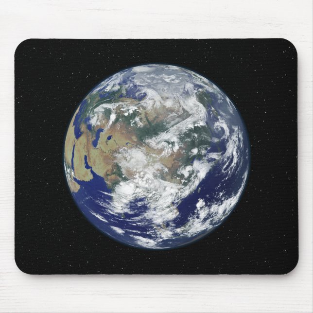 Tapis De Souris La Terre entièrement éclairée centrée sur l'Asie (Devant)