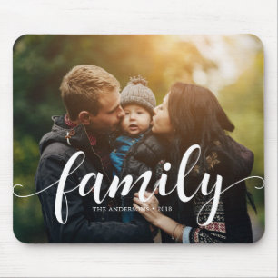 Tapis De Souris La typographie de script "familiale" superpose la 
