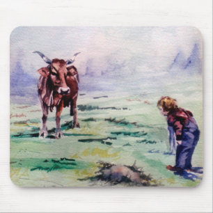 Tapis De Souris La vaca y el niño/La vache et le garçon