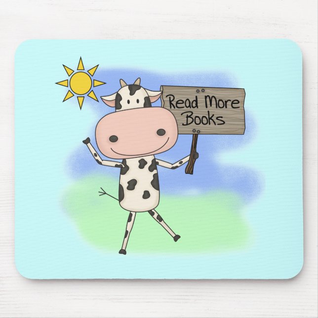 Tapis De Souris La vache a lu plus de livres (Devant)