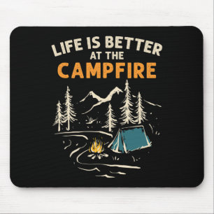 Tapis De Souris La vie de campeur est meilleure au camping