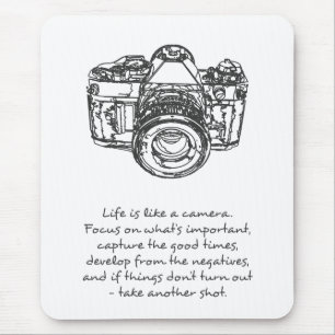 Tapis De Souris La vie est comme une citation d'appareil photo, no