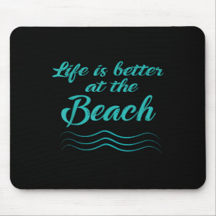 Tapis De Souris La Vie Est Meilleure À La Plage Surfer D'Été Homme