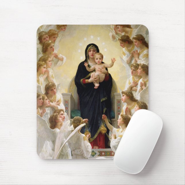 Tapis De Souris La Vierge aux anges - William-Adolphe Bouguereau (Avec souris)