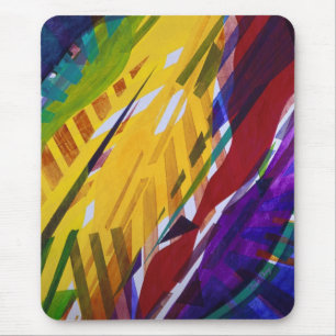 Tapis De Souris La ville II - courants abstraits d'arc-en-ciel