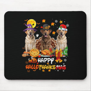 Tapis De Souris Labrador Chien Halloween Joyeux Thanksgiving Joyeu