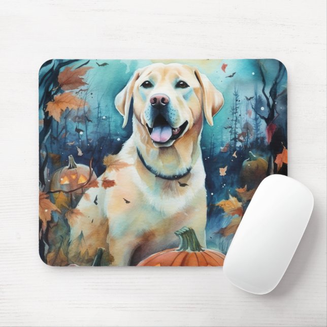 Tapis De Souris Labrador Halloween avec la peur Citrouille (Avec souris)