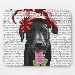 Tapis De Souris Labrador Noir Avec Fascinateur Rouge