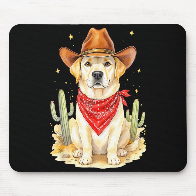 Tapis De Souris Labrador Retriever Cowboy Dog Western Llabrador Co (Devant)
