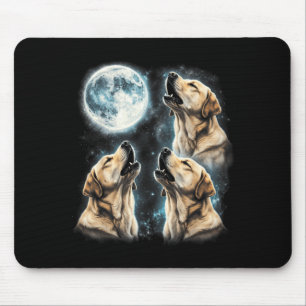 Tapis De Souris Labrador Retriever Jaune Hurlement à la Lune Rétro