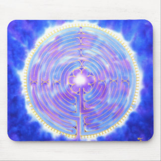 Tapis De Souris Labyrinthe de Chartres dans le bleu : Un tapis de