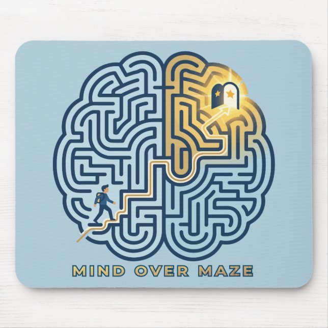 Tapis De Souris Labyrinthe Mental – Cerveau Inspirant (Devant)