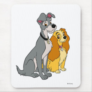 Tapis De Souris Lady et le tramp se tiennent ensemble Disney