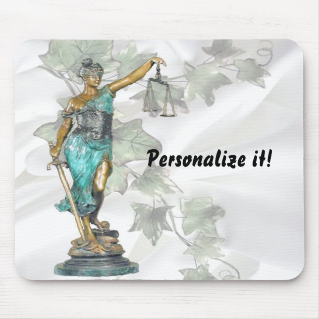 Tapis De Souris Lady Justice sur Satin et Ivy (Devant)