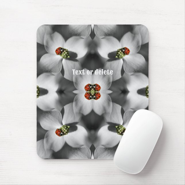 Tapis De Souris Ladybug Sur Dogwood Flower Nature Personnalisé (Avec souris)
