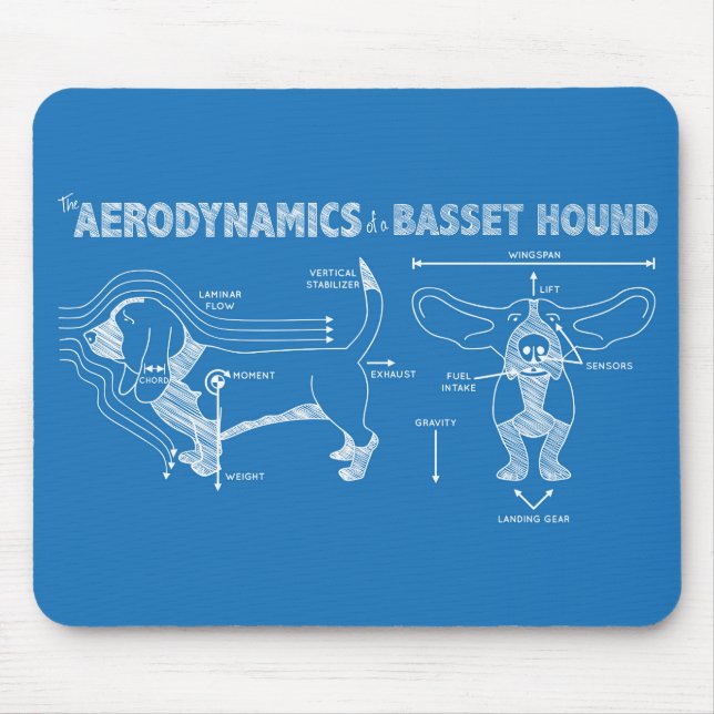 Tapis De Souris L'aérodynamique d'une hound de boule (Devant)