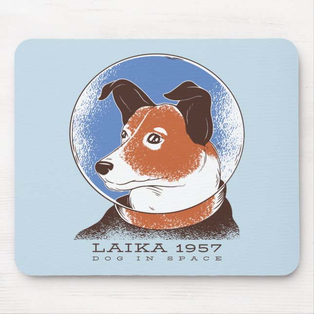 Tapis De Souris Laika Soviet Space Dog 1957 (Devant)