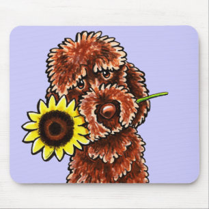 Tapis De Souris -Laisse ensoleillée Art™ de Labradoodle de