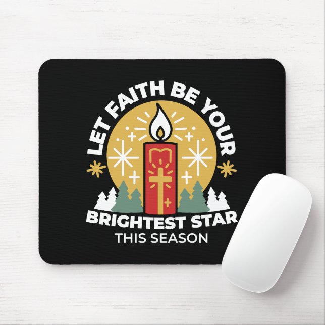 Tapis De Souris Laissez Faith être votre plus brillant Star Candle (Avec souris)