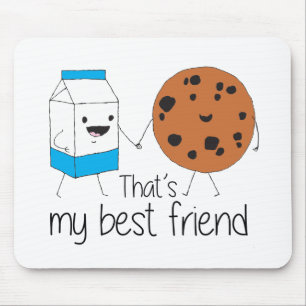 Tapis De Souris Lait et biscuits Meilleurs amis BFF Friendship Art