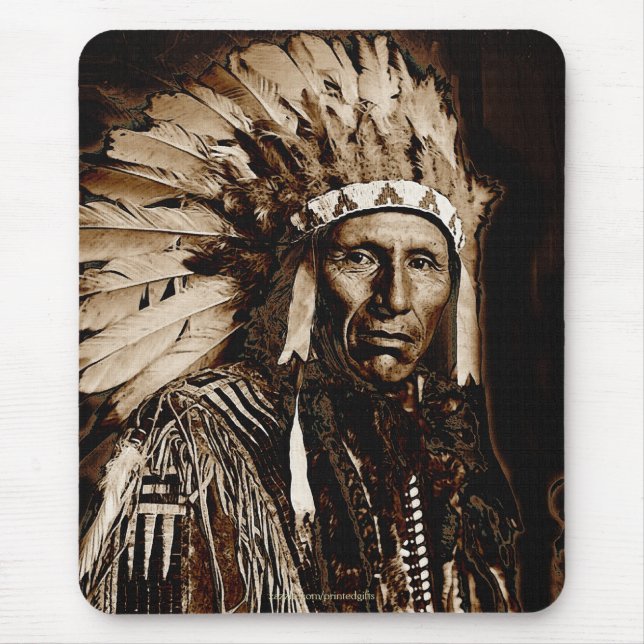Tapis De Souris Lakota Historic Native American Chief Eagle Dog (Devant)