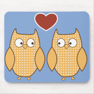 Tapis De Souris L'amour du coeur du hibou