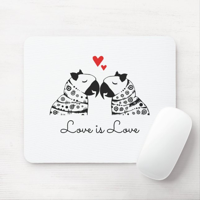 Tapis De Souris L'Amour Est L'Amour Des Perroquets Lesbiens (Avec souris)