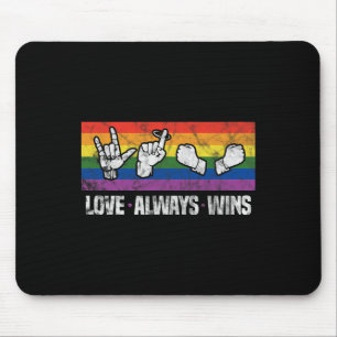 Tapis De Souris L'amour gagne toujours ASL Sensibilisation des Sou