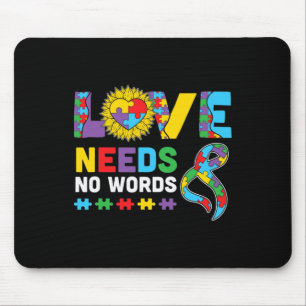 Tapis De Souris L'amour n'a pas besoin de mot ASL Sensibilisation