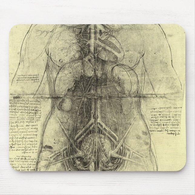 Tapis De Souris L'anatomie humaine de Léonard de Vinci, Torse fémi (Devant)