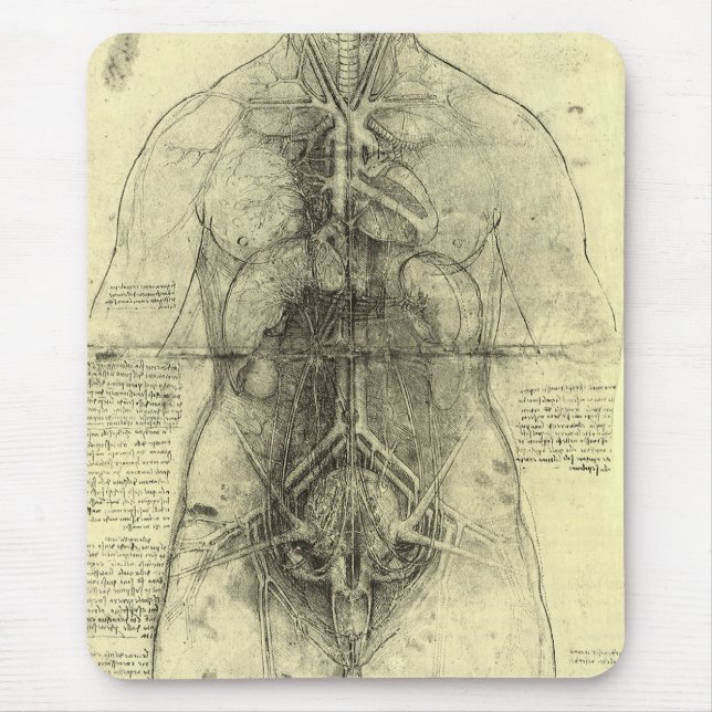 Tapis De Souris L'anatomie humaine de Léonard de Vinci, Torse fémi (Devant)