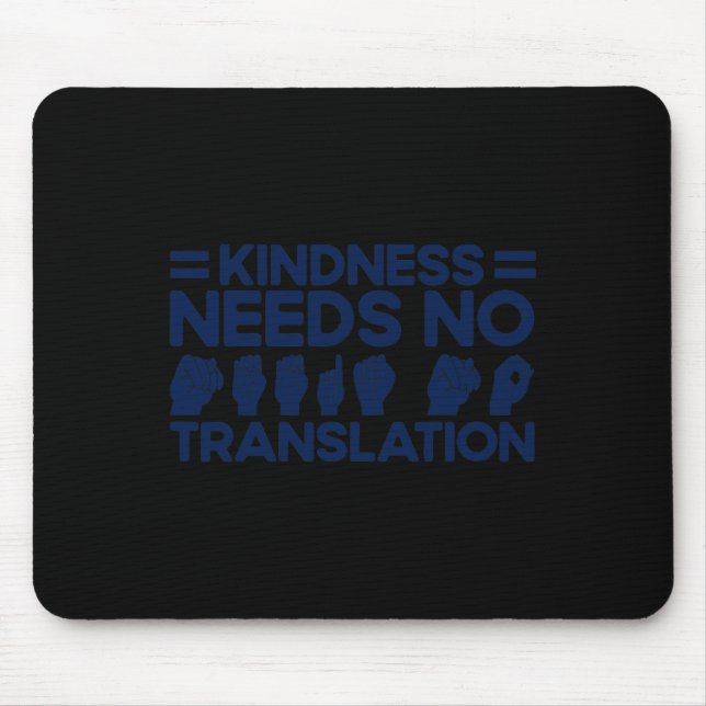 Tapis De Souris Langue Des Signes ASL Besoin De Bonne Traduction (Devant)